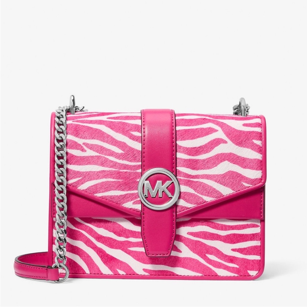 Michael Kors Purse! Greenwich Pink Zebra Crossbody Bag! Brand New With Tags!